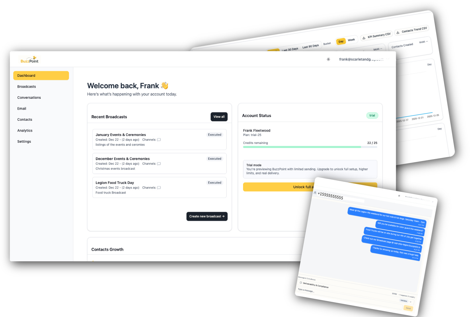BuzzPoint dashboard overview